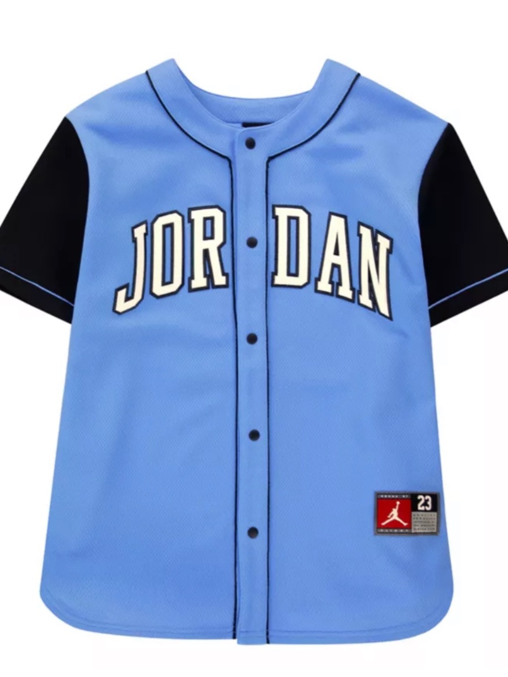 Nike Jordan Boys Baseball Graphic Jersey Light Blue / Black Size XL 13-15YRS